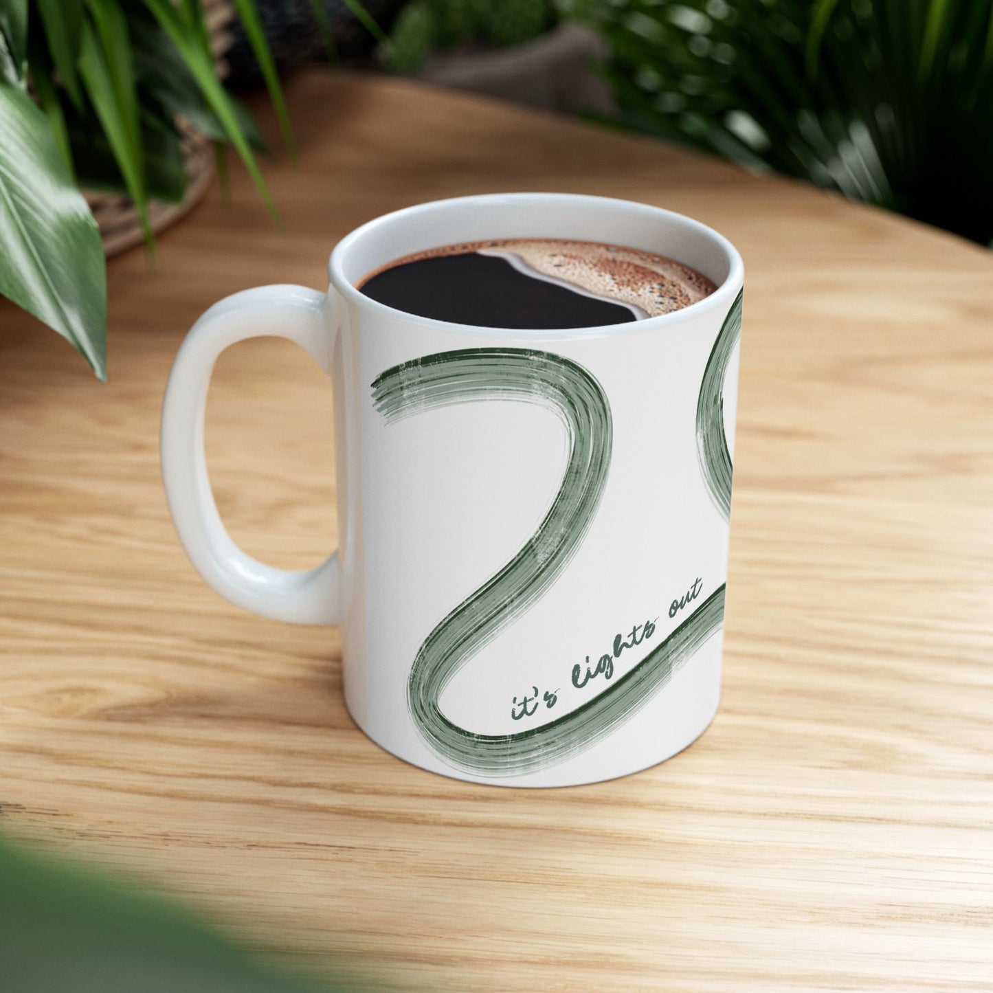 F1 Green Painted It's Lights Out and Away We Go Mug, Unique Gift for Coffee Lovers, Whimsical Formula 1 Gift