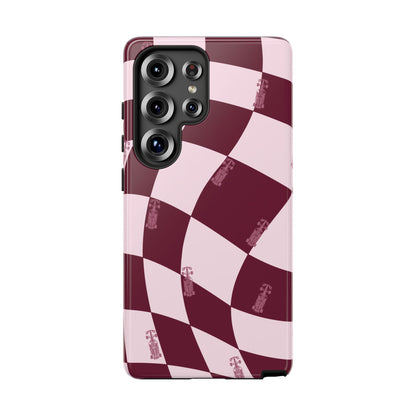 F1 Phone Case Pink Checkered Design, Trendy F1 Gift, Formula 1 Gift, Cute F1 Phone Case, Unique Formula One Phone Case