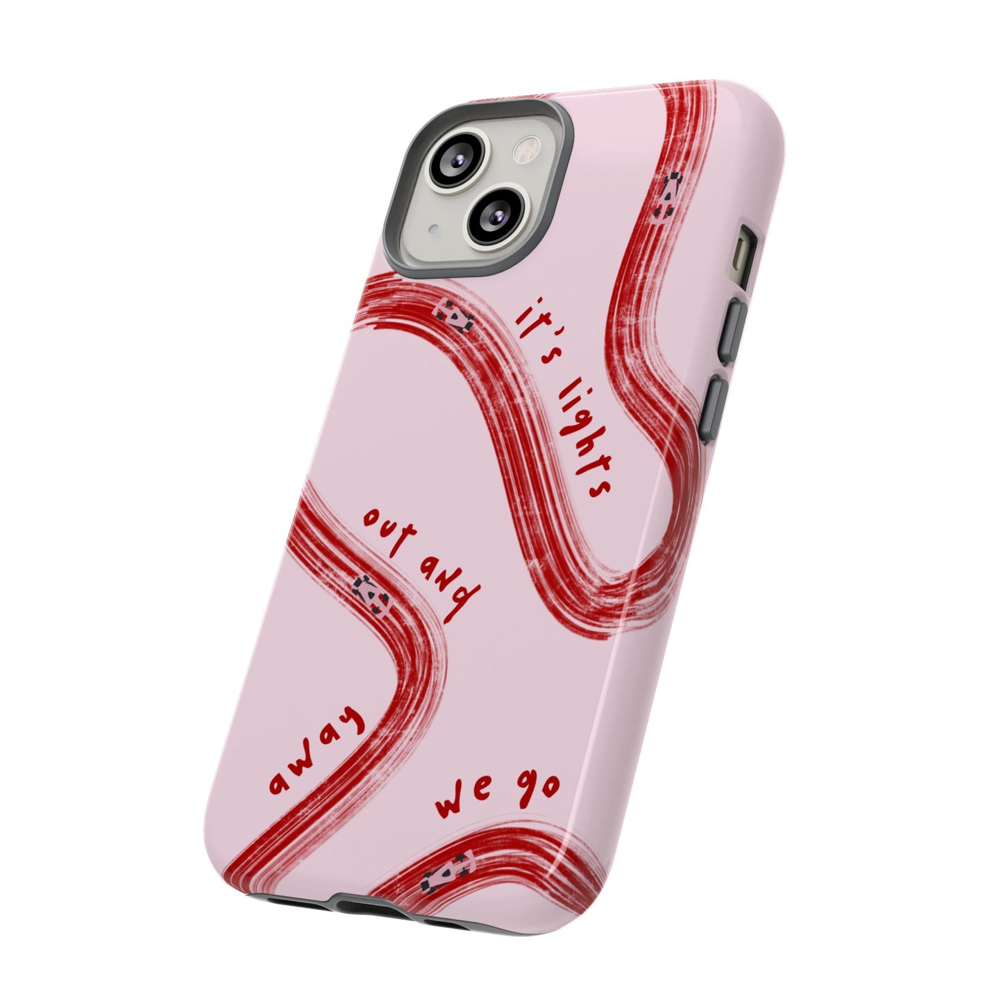 Pink and Red Lights Out F1 Phone Case Design, Trendy F1 Gift, Formula 1 Gift, Cute F1 Phone Case, Unique Formula One Phone Case