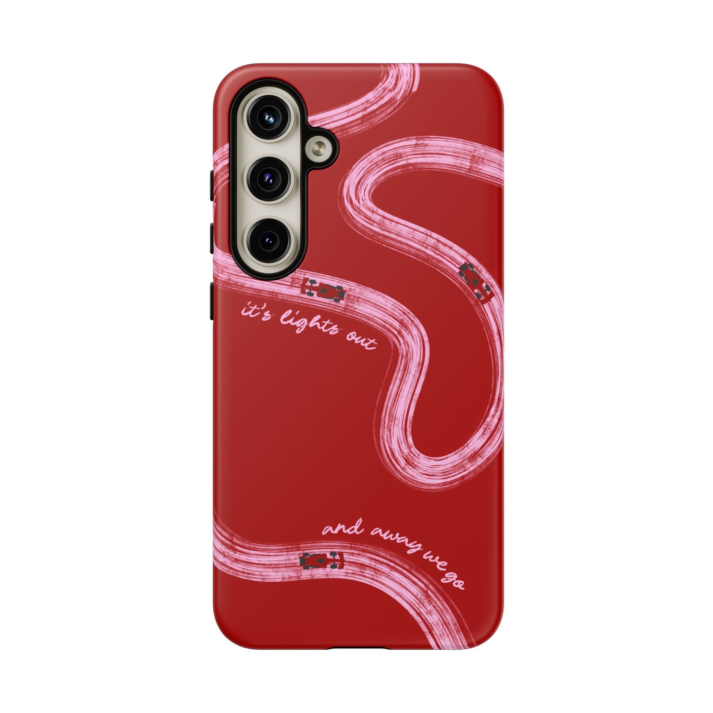 Red and Pink Lights Out F1 Phone Case Design, Trendy F1 Gift, Formula 1 Gift, Cute F1 Phone Case, Unique Formula One Phone Case