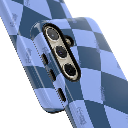 F1 Phone Case Blue Checkerboard Design, Trendy F1 Gift, Formula 1 Gift, Cute F1 Phone Case, Unique Formula One Phone Case