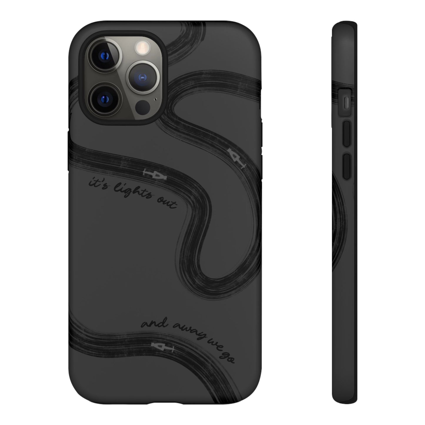 F1 Phone Case Monochrome Black Painted "its lights out and away we go", Trendy F1 Gift, Formula 1 Gift, Cute F1 Phone Case, Phone Case