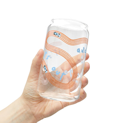 McLaren F1 Orange and Blue It's Lights Out sipper glass | 16oz