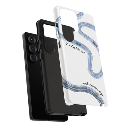 F1 Phone Case Blue Painted "its lights out and away we go", Trendy F1 Gift, Formula 1 Gift, Cute F1 Phone Case, Gift for F1 Fans