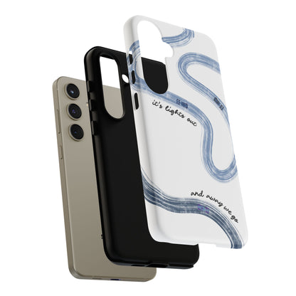 F1 Phone Case Blue Painted "its lights out and away we go", Trendy F1 Gift, Formula 1 Gift, Cute F1 Phone Case, Gift for F1 Fans
