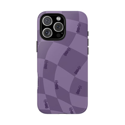 F1 Phone Case Purple Checkered Design, Trendy F1 Gift, Formula 1 Gift, Cute F1 Phone Case, Unique Formula One Phone Case