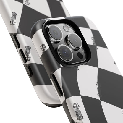 F1 Phone Case Black and White Checkered Design, Trendy F1 Gift, Formula 1 Gift, Cute F1 Phone Case, Unique Formula One Phone Case