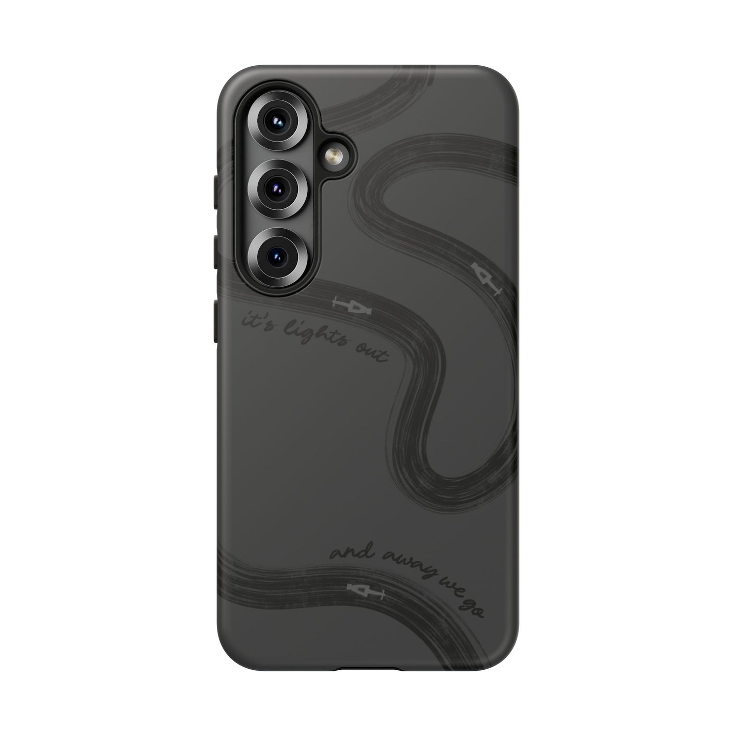 F1 Phone Case Monochrome Black Painted "its lights out and away we go", Trendy F1 Gift, Formula 1 Gift, Cute F1 Phone Case, Phone Case