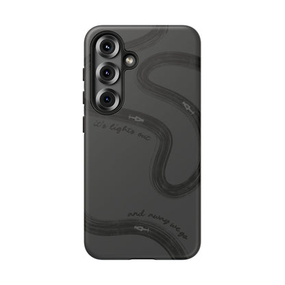 F1 Phone Case Monochrome Black Painted "its lights out and away we go", Trendy F1 Gift, Formula 1 Gift, Cute F1 Phone Case, Phone Case