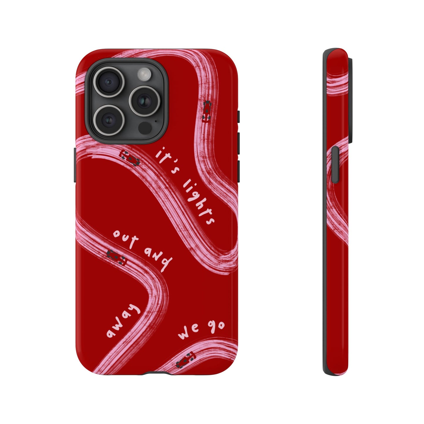 Red and Pink Lights Out F1 Phone Case Design, Trendy F1 Gift, Formula 1 Gift, Cute F1 Phone Case, Unique Formula One Phone Case