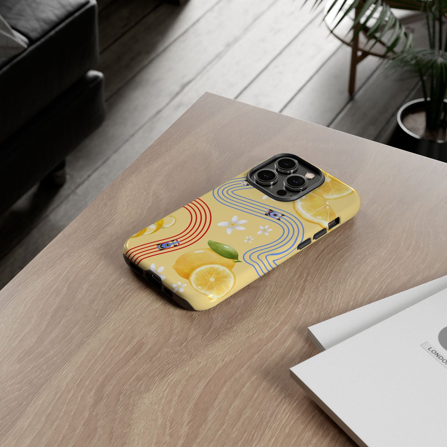 Yellow F1 Racing Bulls and Lemons Phone Case, Trendy F1 Gift, Formula 1 Gift, Cute Fruit F1 Phone Case, Unique Phone Case