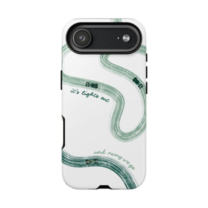 F1 Phone Case Green Painted "its lights out and away we go", Trendy F1 Gift, Formula 1 Gift, Cute F1 Phone Case, Gift for F1 Fans