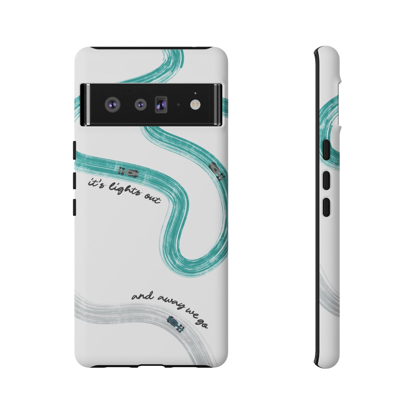Mercedes F1 Phone Case Painted "its lights out and away we go", Trendy F1 Gift, Formula 1 Gift, Cute F1 Phone Case
