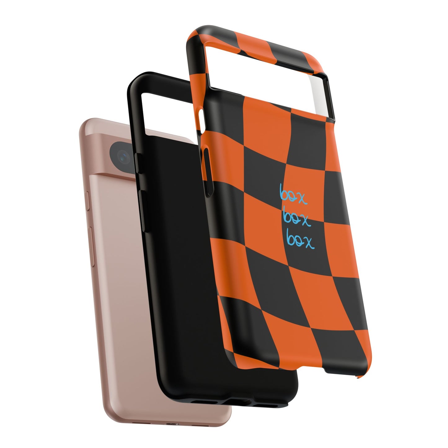 McLaren Orange and Black Checkered F1 Phone Case, Box Box Box F1 Phone Case