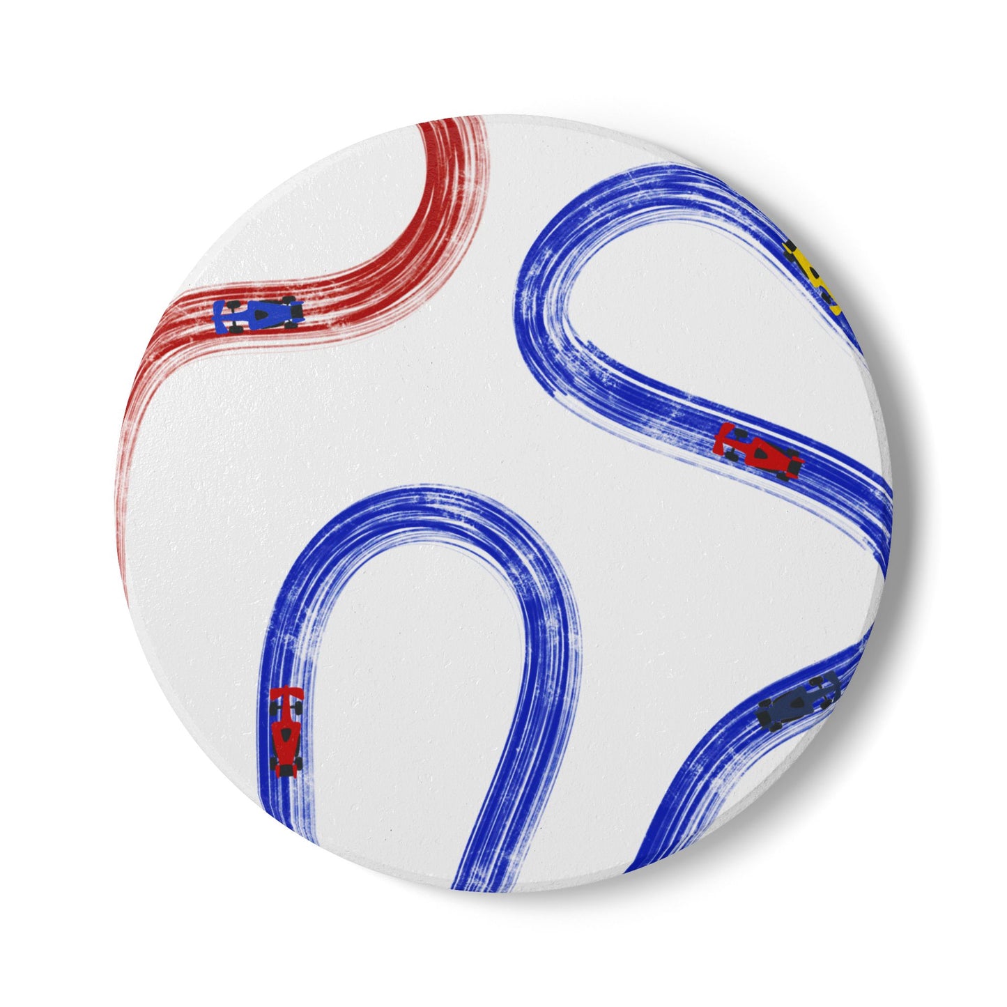 F1 Red Bull Ceramic Coaster - Blue and Red Painted Tracks