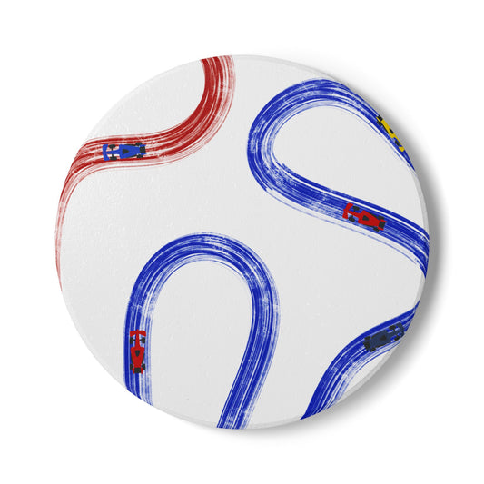 F1 Red Bull Ceramic Coaster - Blue and Red Painted Tracks