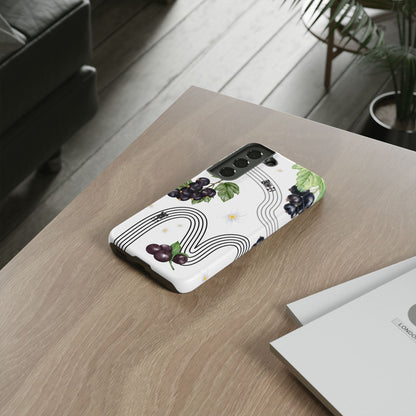 F1 Cadillac and Black Currants Phone Case, Trendy F1 Gift, Formula 1 Gift, Cute Fruit F1 Phone Case, Unique Phone Case