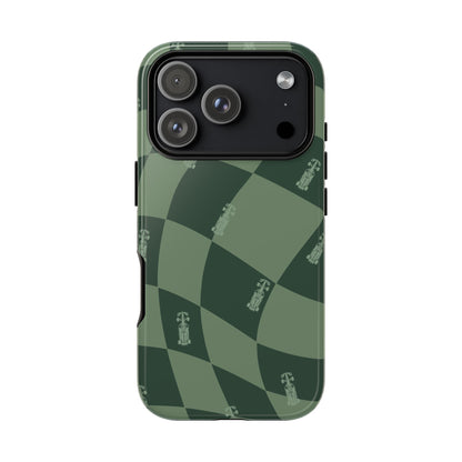F1 Phone Case Green Checkerboard Design, Trendy F1 Gift, Formula 1 Gift, Cute F1 Phone Case, Unique Formula One Phone Case