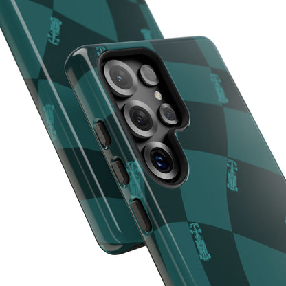 F1 Phone Case Teal Checkered Design, Trendy F1 Gift, Formula 1 Gift, Cute F1 Phone Case, Unique Formula One Phone Case