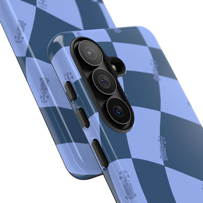 F1 Phone Case Blue Checkerboard Design, Trendy F1 Gift, Formula 1 Gift, Cute F1 Phone Case, Unique Formula One Phone Case