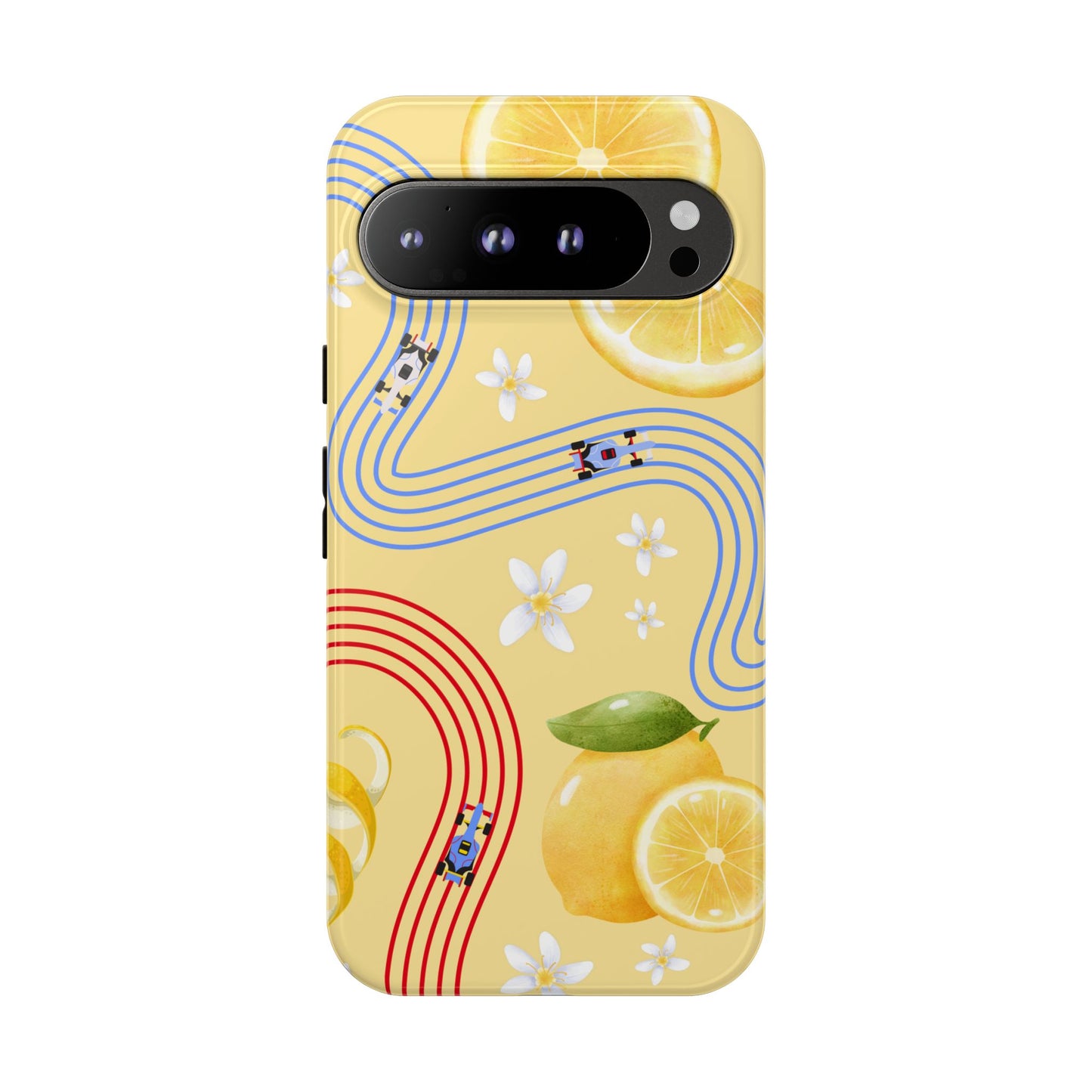 Yellow F1 Racing Bulls and Lemons Phone Case, Trendy F1 Gift, Formula 1 Gift, Cute Fruit F1 Phone Case, Unique Phone Case