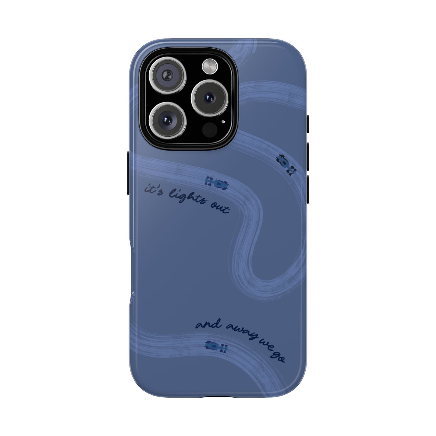 F1 Phone Case Monochrome Dark Blue Painted "its lights out and away we go", Trendy F1 Gift, Formula 1 Gift, Cute F1 Phone Case, Phone Case