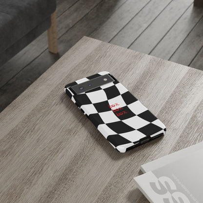 Black and Red Checkered F1 Phone Case, Box Box Box F1 Phone Case