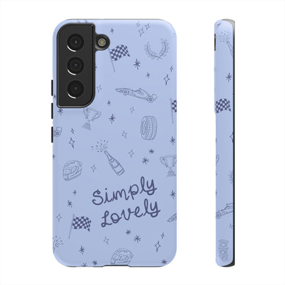Blue Doodle "Simply Lovely" F1 Phone Case Design