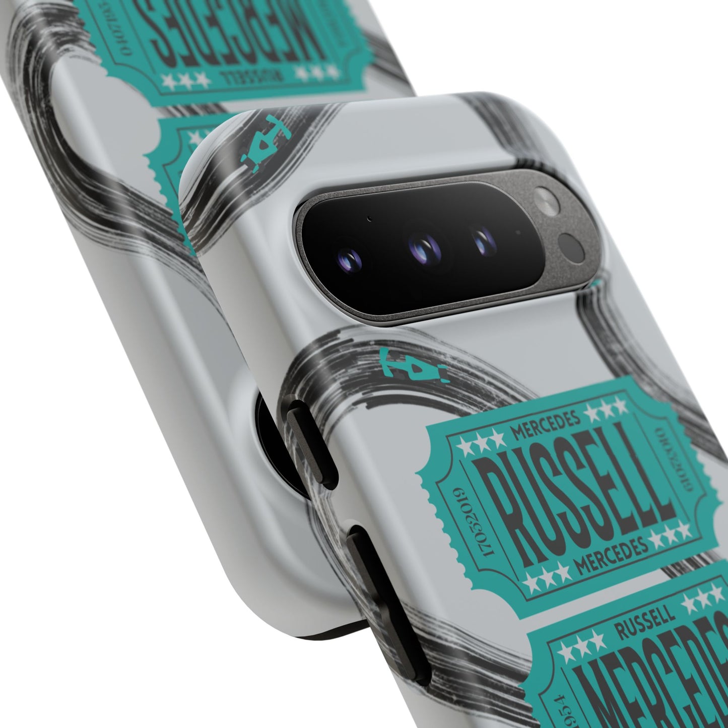 Mercedes F1 Phone Case Painted Ticket Stubs, Trendy F1 Gift, Formula 1 Gift, Cute F1 Phone Case