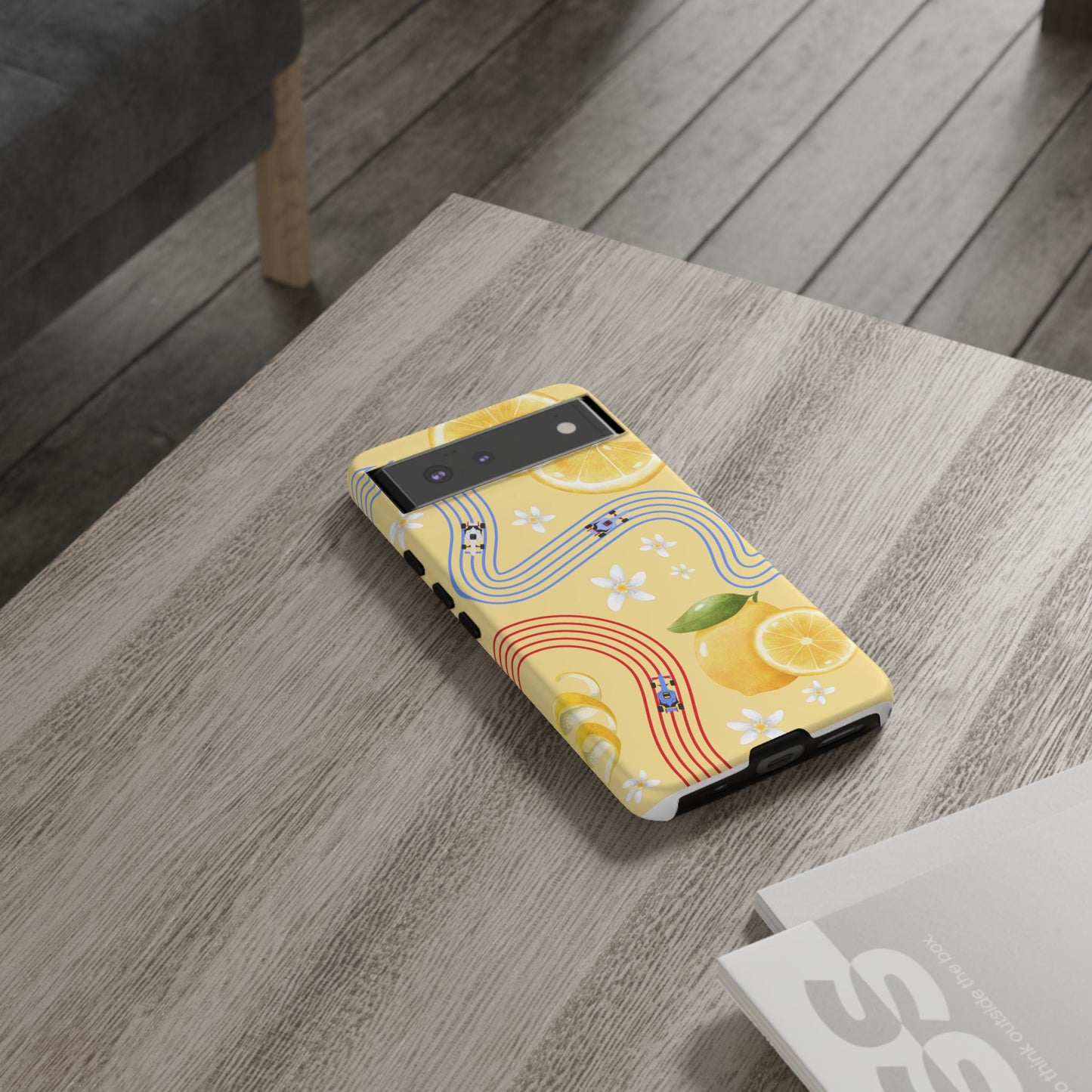 Yellow F1 Racing Bulls and Lemons Phone Case, Trendy F1 Gift, Formula 1 Gift, Cute Fruit F1 Phone Case, Unique Phone Case