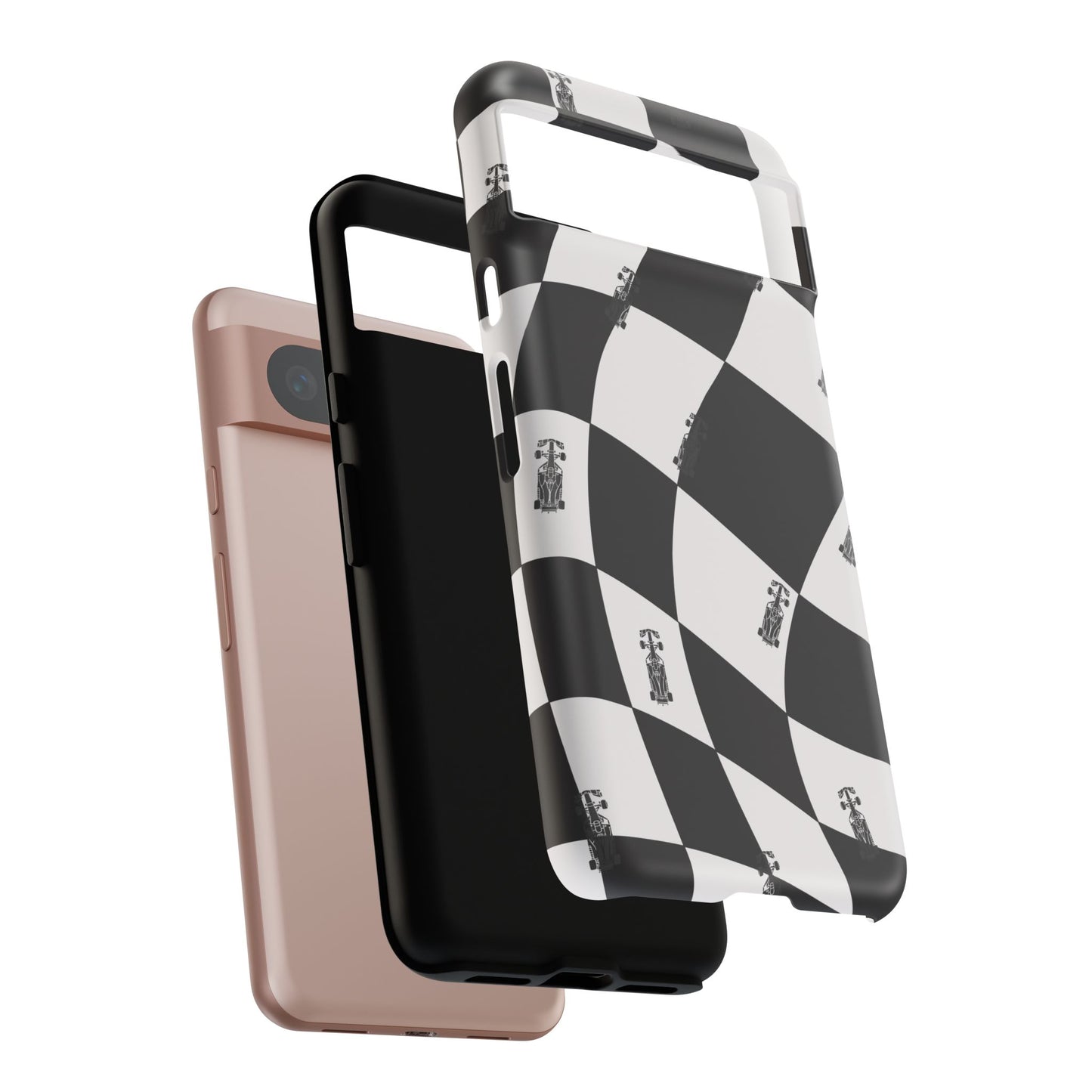 F1 Phone Case Black and White Checkered Design, Trendy F1 Gift, Formula 1 Gift, Cute F1 Phone Case, Unique Formula One Phone Case