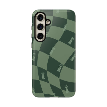 F1 Phone Case Green Checkerboard Design, Trendy F1 Gift, Formula 1 Gift, Cute F1 Phone Case, Unique Formula One Phone Case