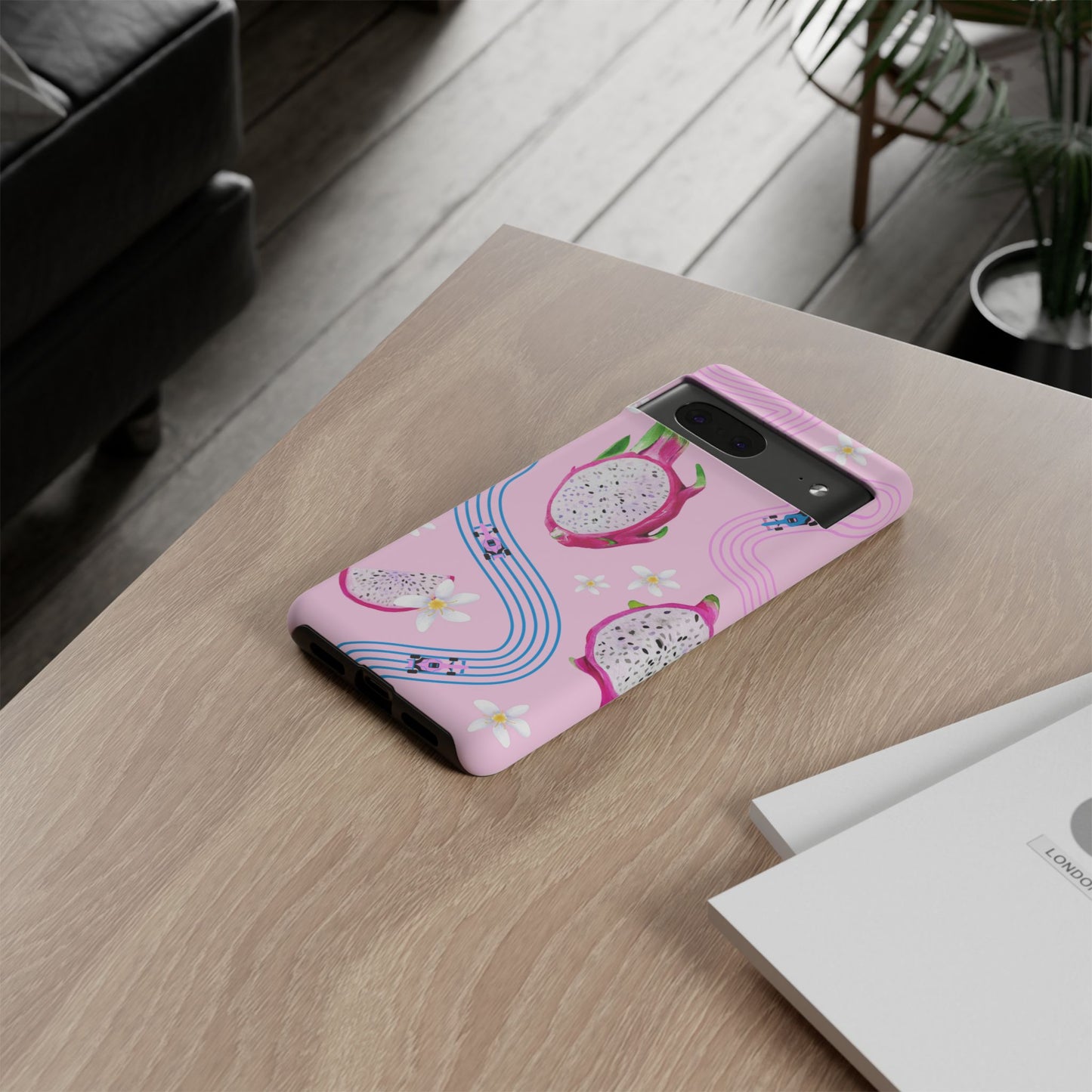 Pink F1 Alpine and Dragonfruit Phone Case, Trendy F1 Gift, Formula 1 Gift, Cute Fruit F1 Phone Case, Unique Phone Case