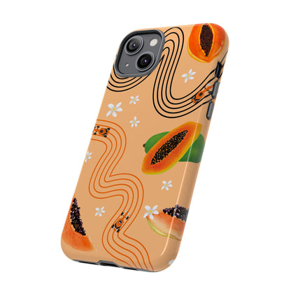 Orange F1 McLaren and Papaya Phone Case, Trendy F1 Gift, Formula 1 Gift, Cute Fruit F1 Phone Case, Unique Phone Case