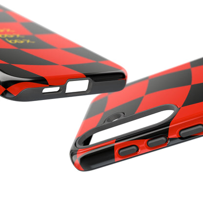 F1 Ferrari Black and Red Checkered Phone Case, Box Box Box F1 Phone Case