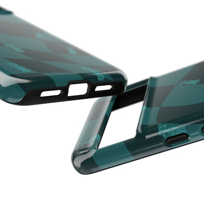 F1 Phone Case Teal Checkered Design, Trendy F1 Gift, Formula 1 Gift, Cute F1 Phone Case, Unique Formula One Phone Case