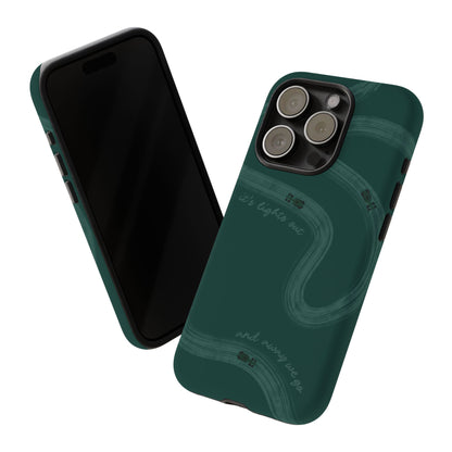 F1 Phone Case Monochrome Green Painted "its lights out and away we go", Trendy F1 Gift, Formula 1 Gift, Cute F1 Phone Case, Phone Case