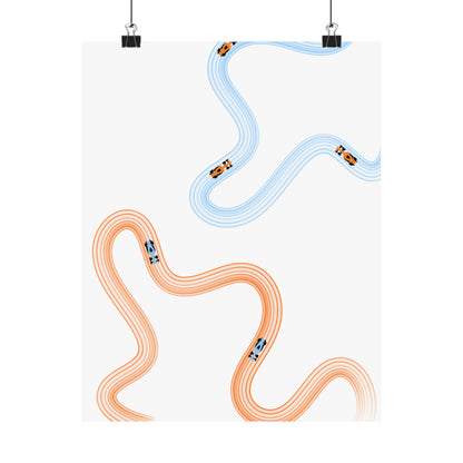 McLaren Orange and Blue F1 Matte Vertical Poster | Formula 1 Art Print (US SIZING)