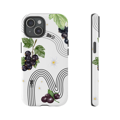 F1 Cadillac and Black Currants Phone Case, Trendy F1 Gift, Formula 1 Gift, Cute Fruit F1 Phone Case, Unique Phone Case