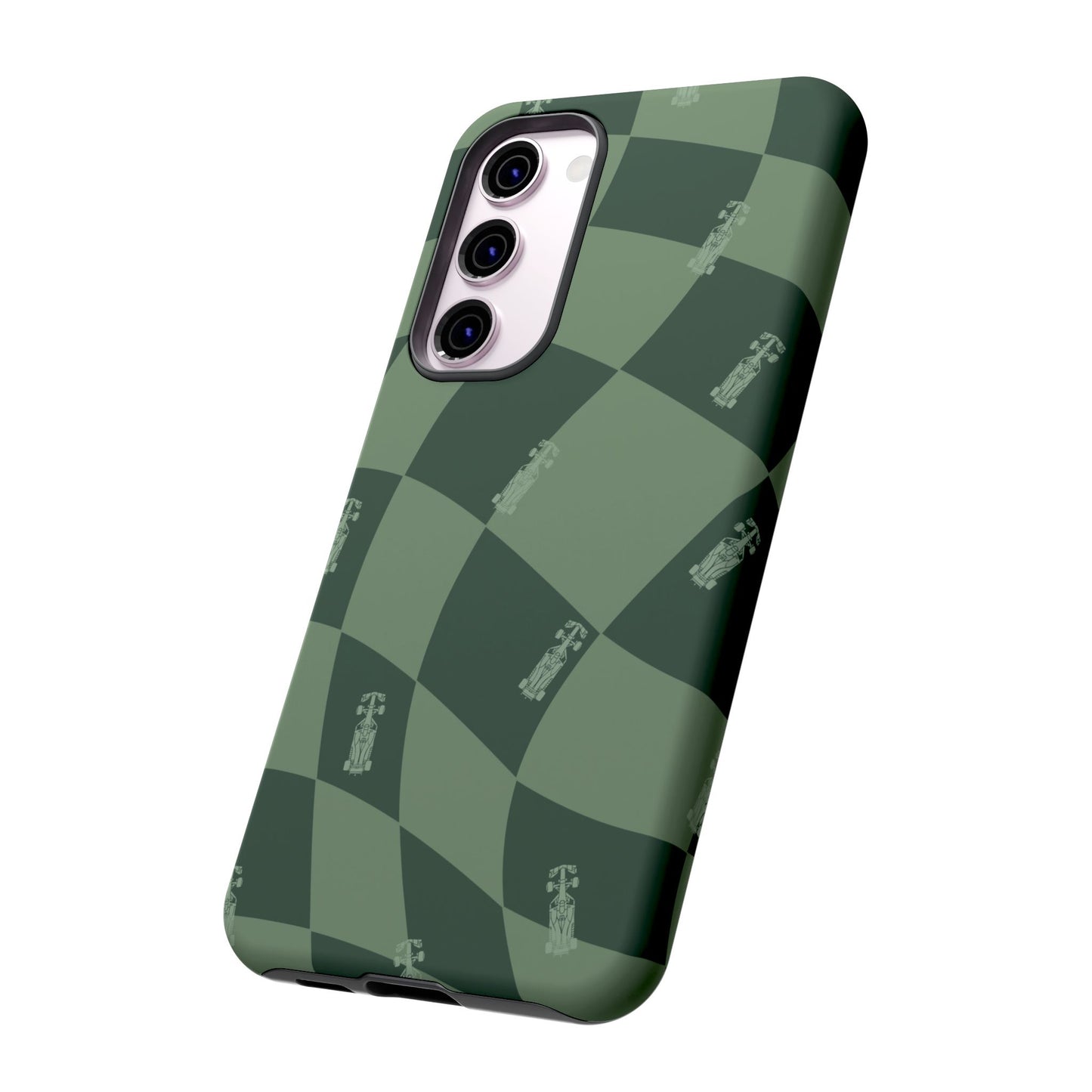 F1 Phone Case Green Checkerboard Design, Trendy F1 Gift, Formula 1 Gift, Cute F1 Phone Case, Unique Formula One Phone Case