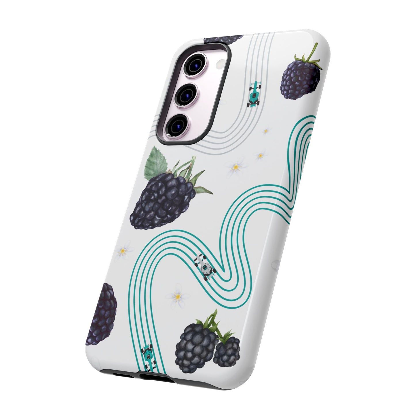 F1 Mercedes and Blackberries Phone Case , Trendy F1 Gift, Formula 1 Gift, Cute Fruit F1 Phone Case, Unique Phone Case