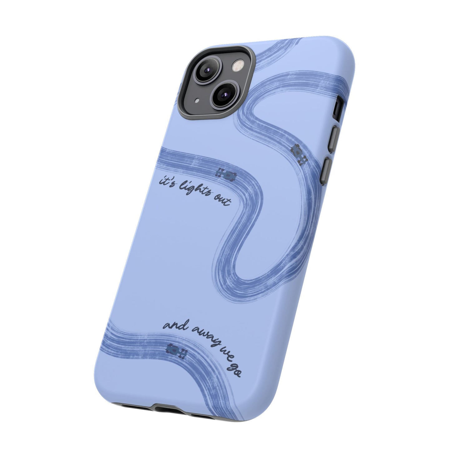 F1 Phone Case Monochrome Blue Painted "its lights out and away we go", Trendy F1 Gift, Formula 1 Gift, Cute F1 Phone Case, Phone Case