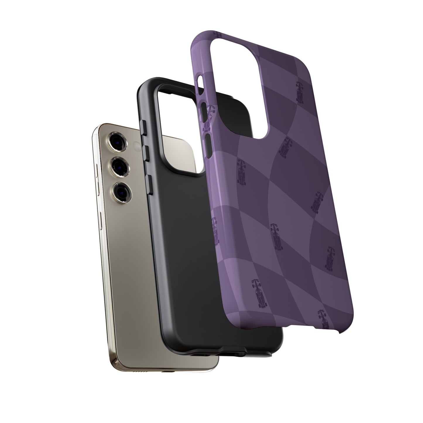 F1 Phone Case Purple Checkered Design, Trendy F1 Gift, Formula 1 Gift, Cute F1 Phone Case, Unique Formula One Phone Case