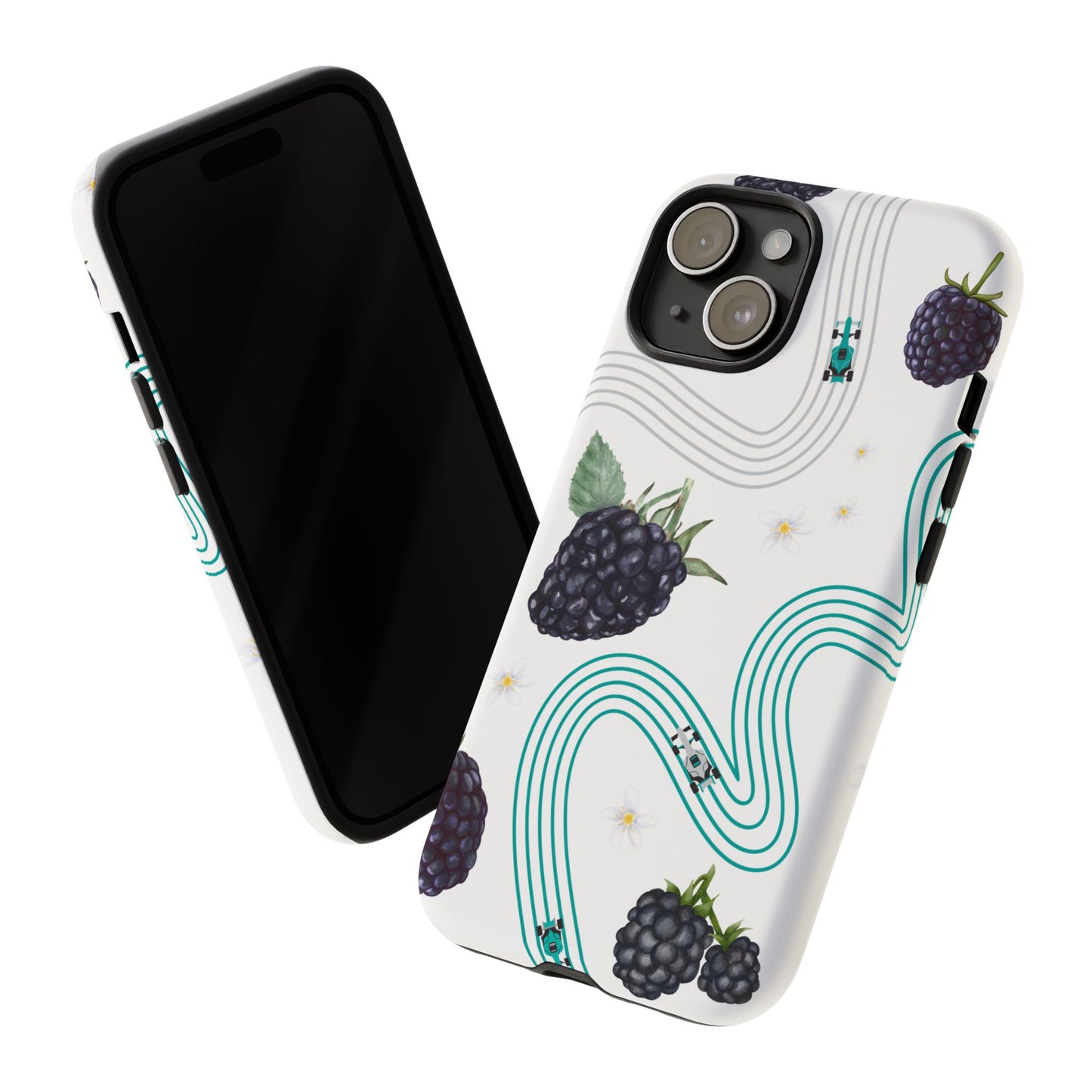 F1 Mercedes and Blackberries Phone Case , Trendy F1 Gift, Formula 1 Gift, Cute Fruit F1 Phone Case, Unique Phone Case