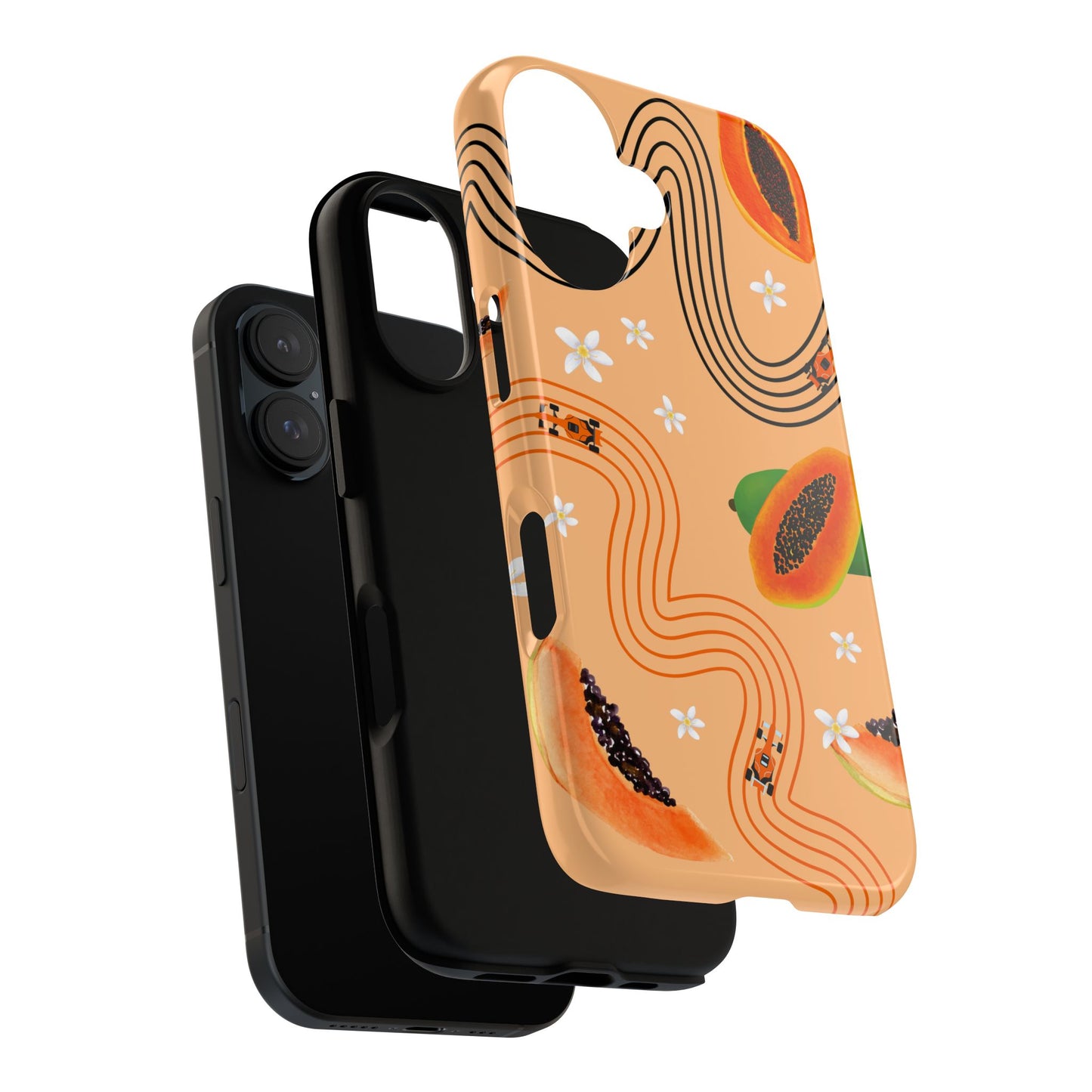 Orange F1 McLaren and Papaya Phone Case, Trendy F1 Gift, Formula 1 Gift, Cute Fruit F1 Phone Case, Unique Phone Case