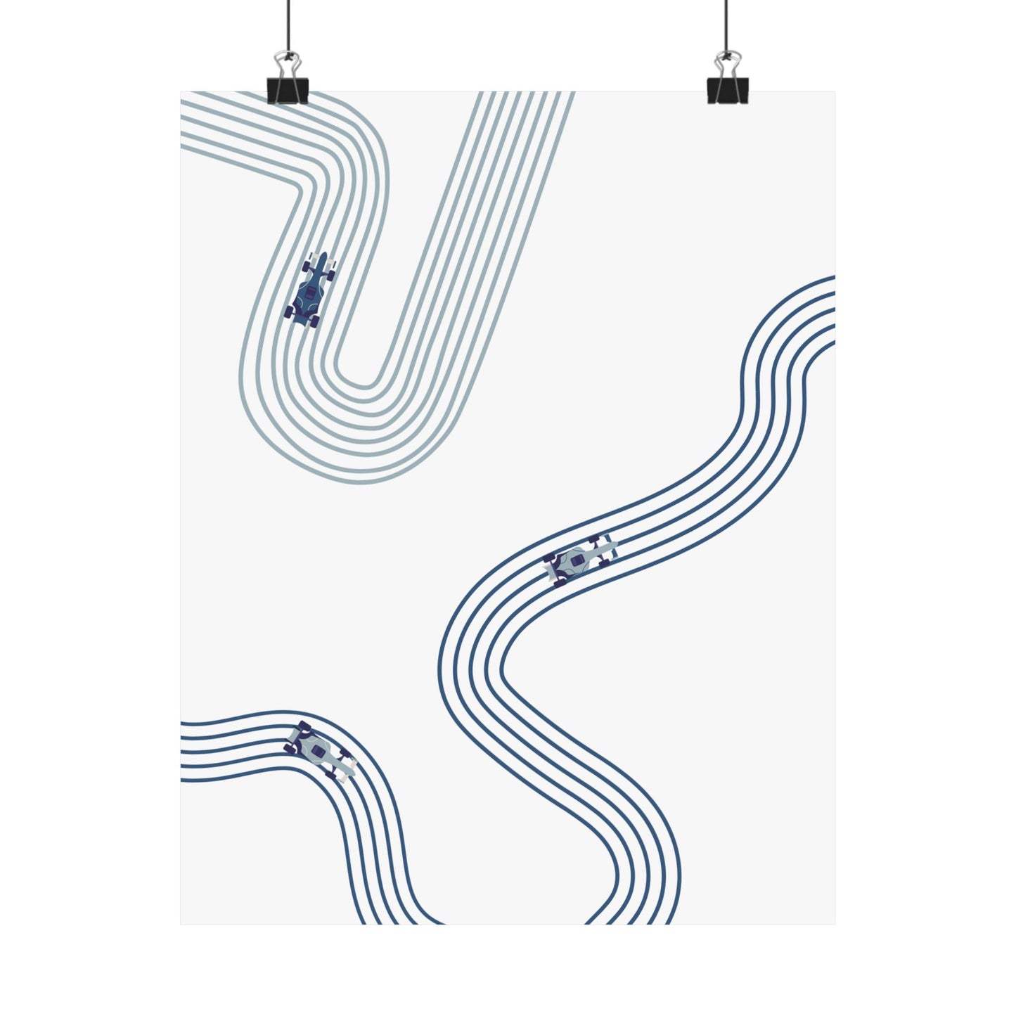 Abstract Blue F1 Matte Vertical Poster | F1 Giclée Art Print (US SIZING)