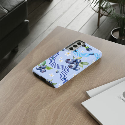 Blue F1 Williams and Blueberries Phone Case, Trendy F1 Gift, Formula 1 Gift, Cute Fruit F1 Phone Case, Unique Phone Case