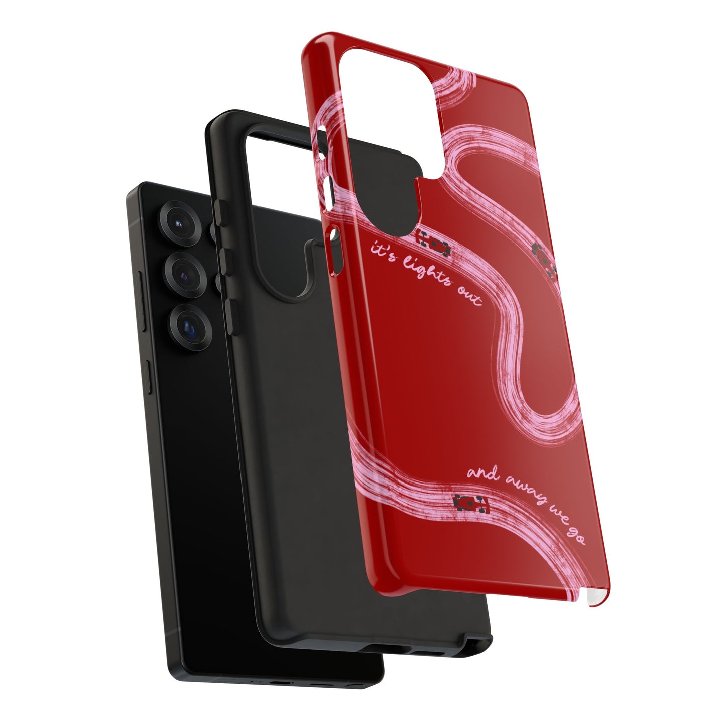Red and Pink Lights Out F1 Phone Case Design, Trendy F1 Gift, Formula 1 Gift, Cute F1 Phone Case, Unique Formula One Phone Case