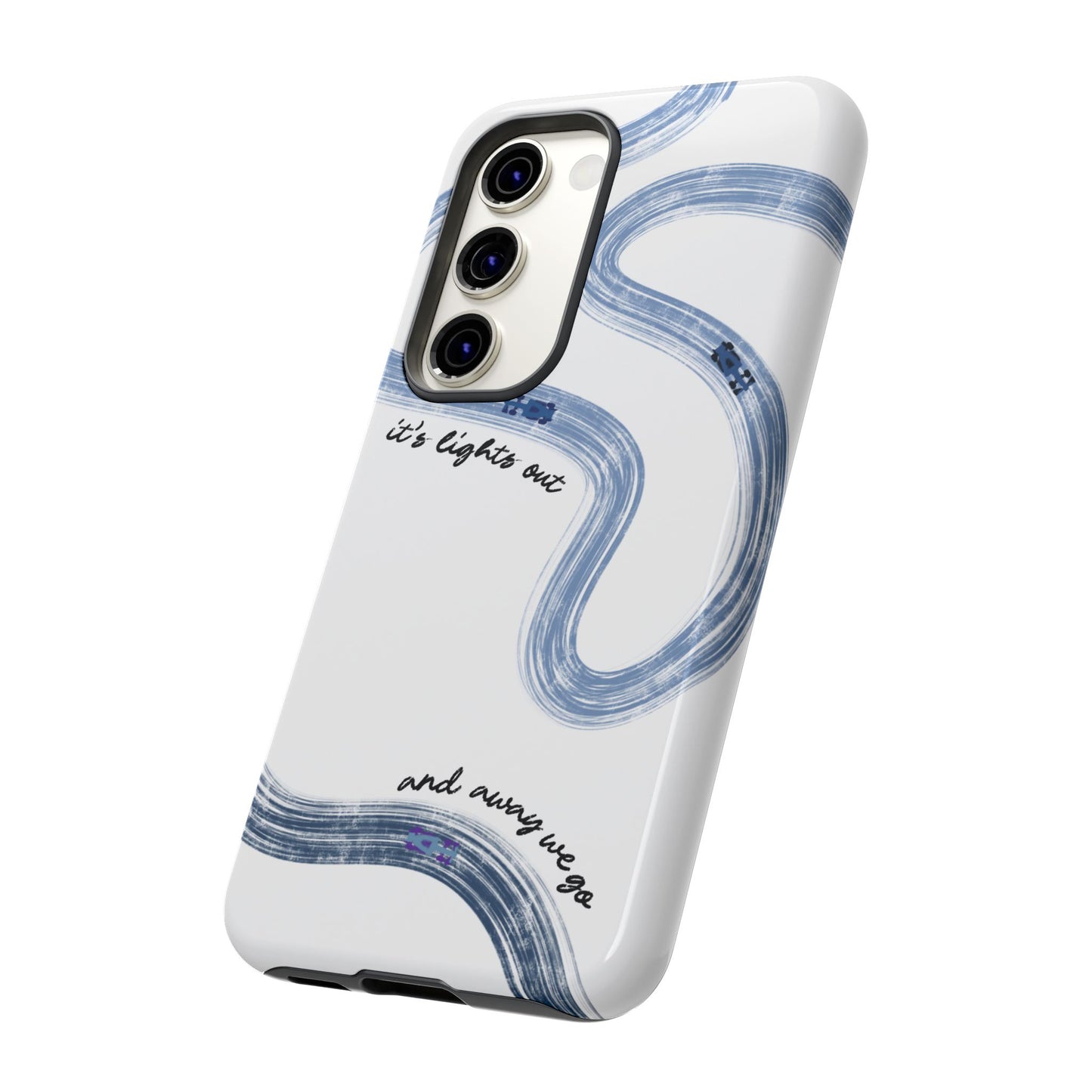 F1 Phone Case Blue Painted "its lights out and away we go", Trendy F1 Gift, Formula 1 Gift, Cute F1 Phone Case, Gift for F1 Fans