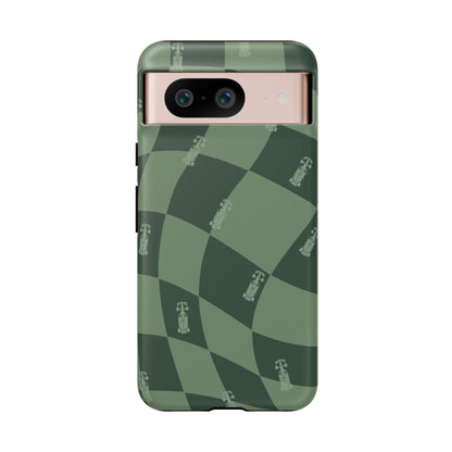 F1 Phone Case Green Checkerboard Design, Trendy F1 Gift, Formula 1 Gift, Cute F1 Phone Case, Unique Formula One Phone Case